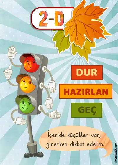 2-D Sınıfı Kapı Posteri – Trafik Işıkları (Model 5)