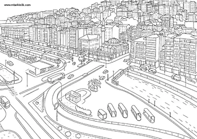 Zonguldak Şehir İçi Manzarası Boyama Sayfası