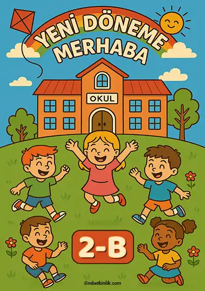 2-B Sınıfı Kapı Posteri – Yeni Döneme Merhaba (Model 9)