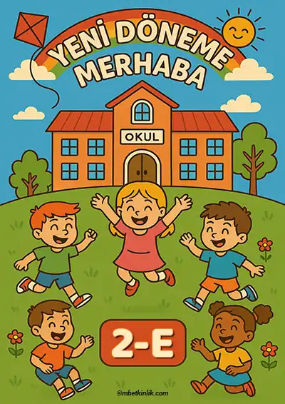 2-E Sınıfı Kapı Posteri – Yeni Döneme Merhaba (Model 9)