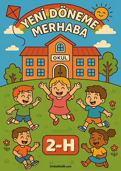 2-H Sınıfı Kapı Posteri – Yeni Döneme Merhaba (Model 9)