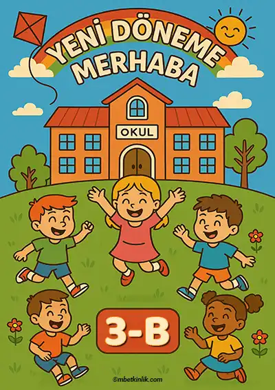 3-B Sınıfı Kapı Posteri – Yeni Döneme Merhaba (Model 9)