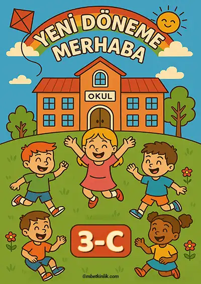 3-C Sınıfı Kapı Posteri – Yeni Döneme Merhaba (Model 9)