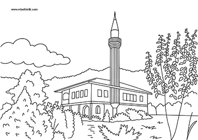 Düzce Hemşin Camii Boyama Sayfası