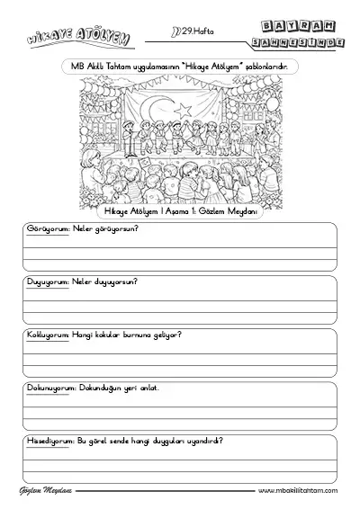 Hikaye Atölyem - 29.Hafta (Bayram Sahnesinde) Şablonları