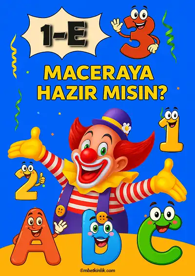 1-E Sınıfı Kapı Posteri – Maceraya Hazır Mısın? (Model 14)