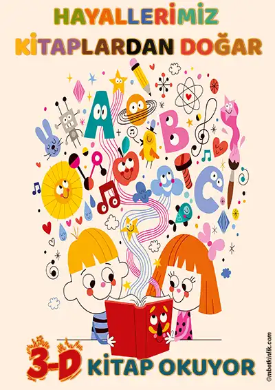 3-D Sınıfı Kapı Posteri – Hayallerimiz Kitaplardan Doğar (Model 16)