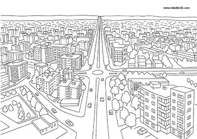 Batman Şehir Merkezi Panoramik Görünüm Boyama Sayfası
