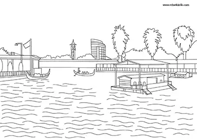 Adana Seyhan Nehri Kıyısı Boyama Sayfası