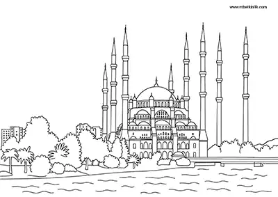 Adana Sabancı Merkez Camii Boyama Sayfası