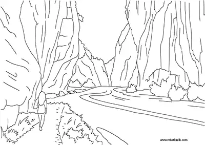 Adana Kapıkaya Kanyonu Boyama Sayfası