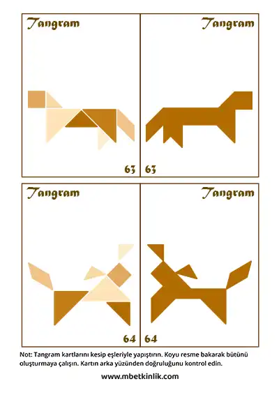 Tangram Kartları – Hayvan Figürleri (63-64)