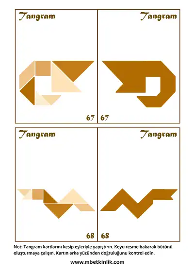 Tangram Kartları – Salyangoz ve Yılan Figürleri (67-68)