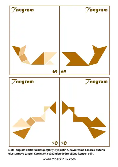 Tangram Kartları – Farklı Geometrik Figürler (69-70)