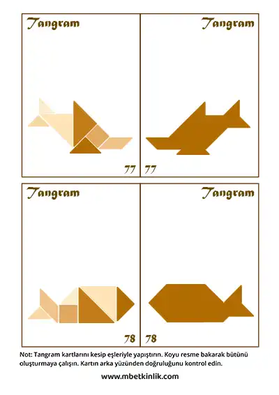 Tangram Kartları – Balık Figürleri (77-78)