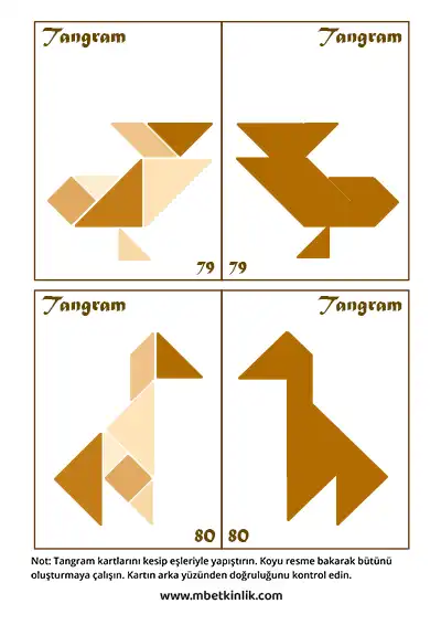 Tangram Kartları – Kuş Figürleri (79-80)