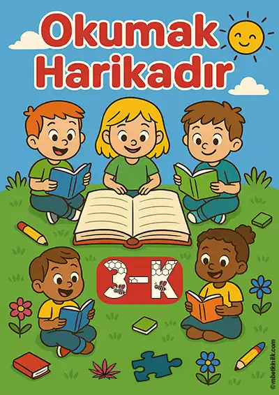 3-K Sınıfı Kapı Posteri – Okumak Harikadır (Model 4)