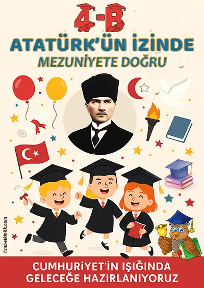 4-B Sınıfı Kapı Posteri – Atatürk’ün İzinde Mezuniyet (Model 18)