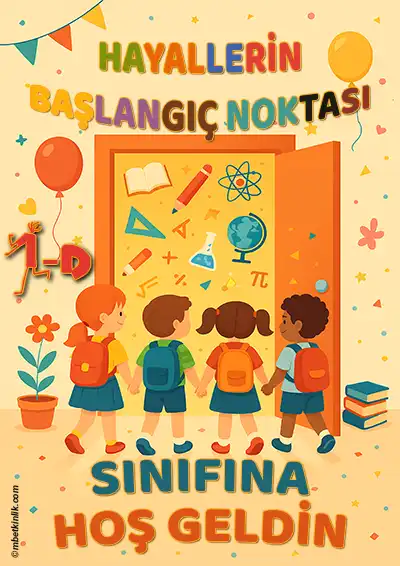 1-D Sınıfı Kapı Posteri – Hayallerin Başlangıç Noktası (Model 21)