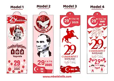 29 Ekim Cumhuriyet Bayramı Ayraç Seti – 4 Farklı Model (PDF)