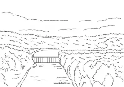 Adana Ceyhan Nehri Manzarası Boyama Sayfası