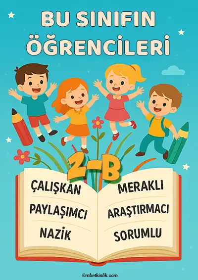 2-B Sınıfı Kapı Posteri – Bu Sınıfın Öğrencileri (Model 24)