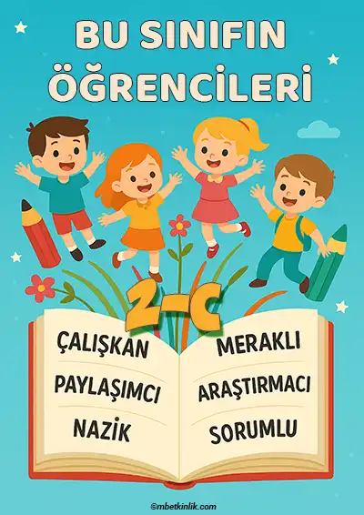 2-C Sınıfı Kapı Posteri – Bu Sınıfın Öğrencileri (Model 24)