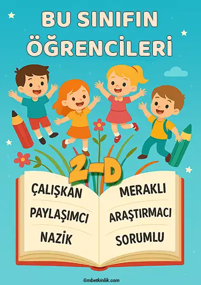 2-D Sınıfı Kapı Posteri – Bu Sınıfın Öğrencileri (Model 24)
