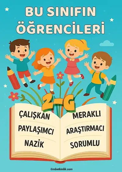 2-G Sınıfı Kapı Posteri – Bu Sınıfın Öğrencileri (Model 24)