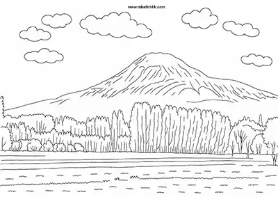 Ağrı Dağı Manzarası Boyama Sayfası