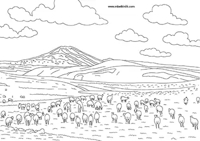 Ağrı Tendürek Dağı Boyama Sayfası