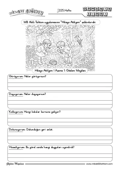 Hikaye Atölyem - 25.Hafta (Ormanın Sesi) Şablonları