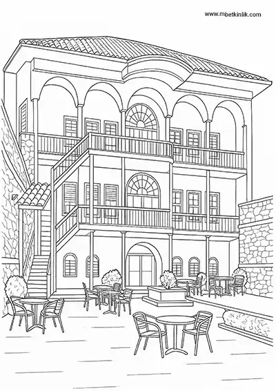 Kahramanmaraş Kocabaş Konağı – Maraş Kültür Evi Boyama Sayfası