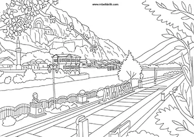 Amasya Şehzade Yolu Boyama Sayfası
