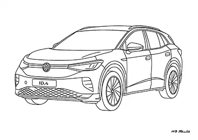 Volkswagen ID.4 Araba Boyama Sayfası