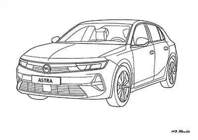 Opel Astra Araba Boyama Sayfası