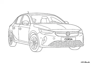 Opel Corsa Araba Boyama Sayfası