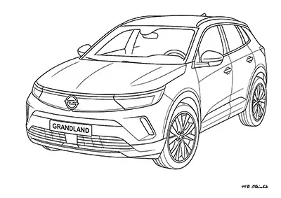 Opel Grandland Araba Boyama Sayfası
