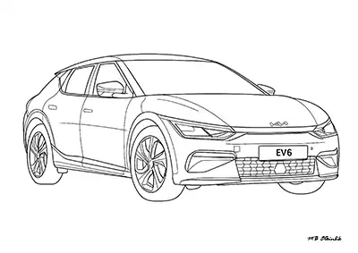 Kia EV6 Araba Boyama Sayfası