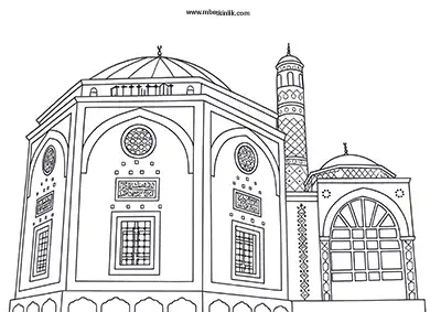 Kütahya Çinili Cami Boyama Sayfası