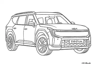 Kia Ev9 Araba Boyama Sayfası