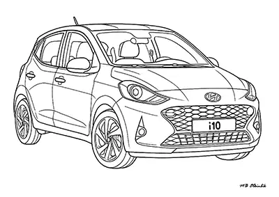 Hyundai İ10 Araba Boyama Sayfası