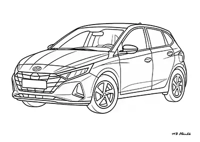 Hyundai İ20 Araba Boyama Sayfası