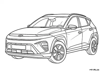 Hyundai Kona Araba Boyama Sayfası