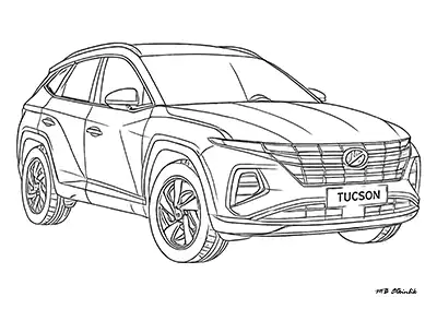 Hyundai Tucson Araba Boyama Sayfası