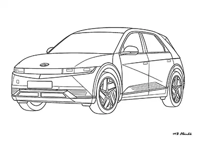 Hyundai Ioniq 5 Araba Boyama Sayfası