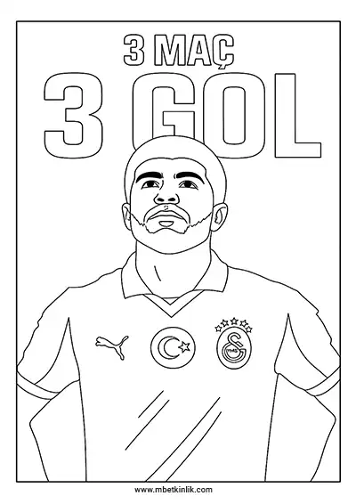 3 Maçta 3 Gol Atan Eren Elmalı Boyama Sayfası