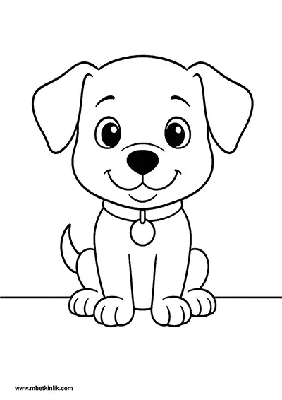 Suluboya Boyama Şablonu – Sevimli Köpek