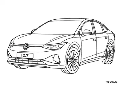 Volkswagen ID.7 Araba Boyama Sayfası