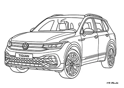 Volkswagen Tiguan Araba Boyama Sayfası
